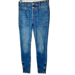 Anthropologie Pilcro and the Letterpress High Rise Cropped Jeans Zipper Hem 27